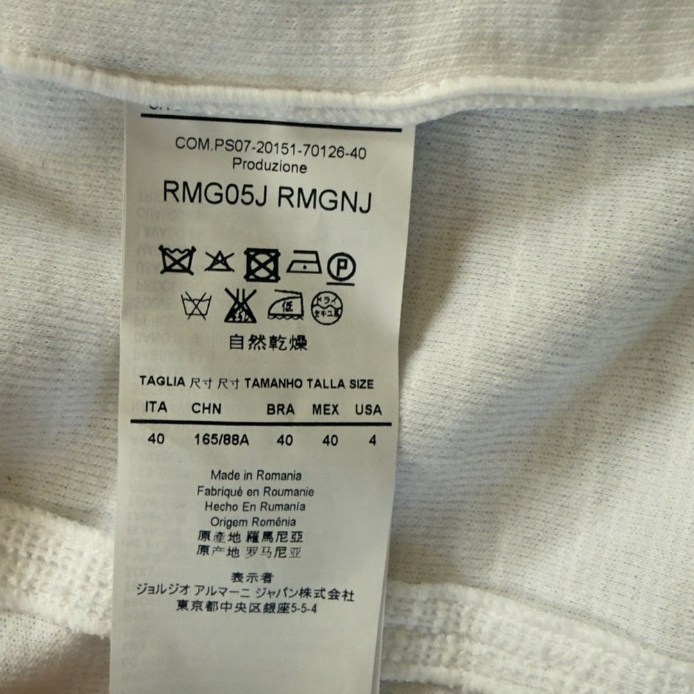 Armani Collezioni Womens Off White Textured 4 Button Blazer Jacket Size 4 RMG05J - Picture 3 of 4